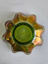 Load image into Gallery viewer, Fenton Green Carnival Glass Grapes Dish42401