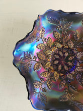Load image into Gallery viewer, Fenton Holly Ruffled Edge Blue/ Purple Glass Bowl 42302