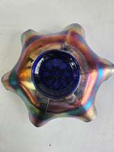 Load image into Gallery viewer, Fenton Holly Ruffled Edge Blue/ Purple Glass Bowl 42302