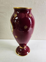 Load image into Gallery viewer, Limoges France Maroon & Gold Porcelain Vase Hand Painted 2419