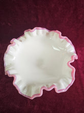 Load image into Gallery viewer, Fenton Apple Blossom Crest Compote Pink Rims #42502
