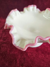 Load image into Gallery viewer, Fenton Apple Blossom Crest Compote Pink Rims #42502