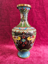 Load image into Gallery viewer, Antique Chinese Brass Cloisonne Enamel Dragon #2514