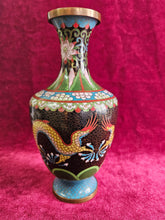 Load image into Gallery viewer, Antique Chinese Brass Cloisonne Enamel Dragon #2514