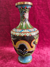 Load image into Gallery viewer, Antique Chinese Brass Cloisonne Enamel Dragon #2514