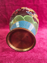 Load image into Gallery viewer, Antique Chinese Brass Cloisonne Enamel Dragon #2514