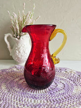 Load image into Gallery viewer, Amberina Crackle Glass Pitcher 907