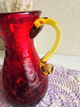 Load image into Gallery viewer, Amberina Crackle Glass Pitcher 907