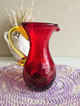 Load image into Gallery viewer, Amberina Crackle Glass Pitcher 907