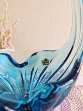 Load image into Gallery viewer, Turquoise Blue Chalet Glass Basket 42403