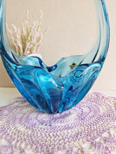 Load image into Gallery viewer, Turquoise Blue Chalet Glass Basket 42403