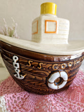 Load image into Gallery viewer, McCoy Pottery Tugboat USS Cookies #354 Cookie Jar 23 76