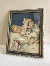 Load image into Gallery viewer, Loren Holmwood Baby and Dog Print in Frame 42505