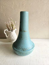 Load image into Gallery viewer, McCoy Turquoise Vase Art Deco with Gold AccenT 23 59