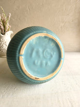 Load image into Gallery viewer, McCoy Turquoise Vase Art Deco with Gold AccenT 23 59