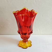 Load image into Gallery viewer, Amberina Handerkchief Glass Footed Vase 42505