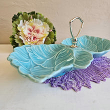 Load image into Gallery viewer, MCM Turquoise USA Pottery Divided Serving Dish 42505