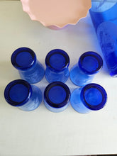 Load image into Gallery viewer, Cobalt Blue Hazel Atlas Windmill Cocktail Shaker Set 18 21