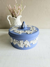 Load image into Gallery viewer, Wedgwood Blue Jasperware Grapevine Lidded Trinket Jewelry Box 023