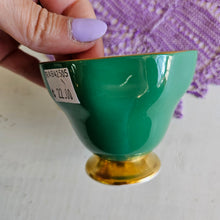 Load image into Gallery viewer, Aynsley “Cabbage Rose” Emerald Green Bone China Teacup and Saucer Set #42505