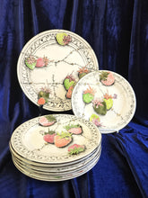 Load image into Gallery viewer, Gien France "Fraises en Folie" Hand Painted Plates 42002