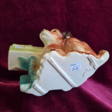 Load image into Gallery viewer, Royal Copley Dog w/ Mailbox Ceramic Planter 23 56