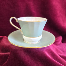 Load image into Gallery viewer, Aynsley Light Green Floral Teacup and Saucer 42505