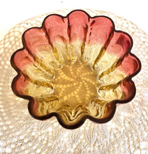 Load image into Gallery viewer, Amberina Glass Ruffled Dish 2434