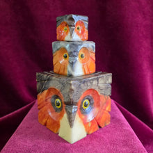 Load image into Gallery viewer, Set of 3 Square Alabaster Owl Carvings 42510020