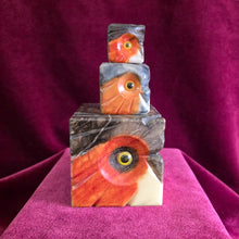 Load image into Gallery viewer, Set of 3 Square Alabaster Owl Carvings 42510020