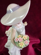 Load image into Gallery viewer, Lladro Carefree Girl with Basket of Flowers Figurine 036