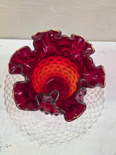 Load image into Gallery viewer, Fenton Red & Amberina Hobnail Vase 036