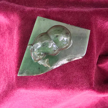 Load image into Gallery viewer, BC Nephrite Jade Bear Carving on Rough Edge Jade Stand 037