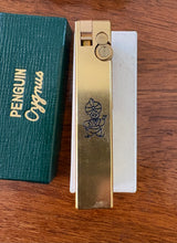 Load image into Gallery viewer, Penguin Cygnus Gold Tone Lighter with Nabob Emblem and Original Box 42607