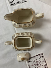 Load image into Gallery viewer, White and Gold Sadler 3-piece Tea Set 42605