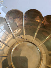 Load image into Gallery viewer, Scalloped Brass Pedastal Decorative Bowl #42508