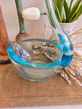 Load image into Gallery viewer, Blue Glass Swan Glass Candy Dish 42501
