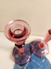 Load image into Gallery viewer, Cranberry Fenton Taper Candlestick Holders #42505