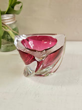 Load image into Gallery viewer, Signed Val Saint Lambert Cranberry Crystal Ashtray. 906