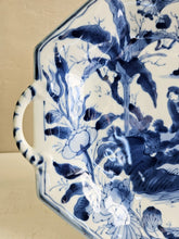 Load image into Gallery viewer, Blue & White Chinoiserie Porcelain Platter Serving Tray 24 52