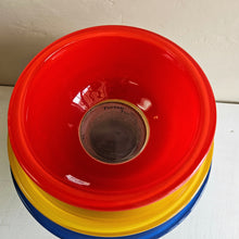 Load image into Gallery viewer, 1980’s Primary Colors Clear Bottom Mixing Bowl Set 42505