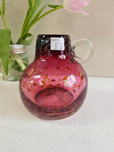 Load image into Gallery viewer, Cranberry Art Vase with Glass Handle 24 33