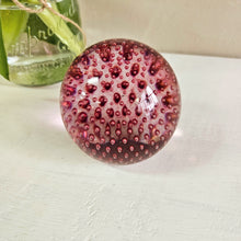 Load image into Gallery viewer, Cranberry Bubble Glass Paperweight 42107