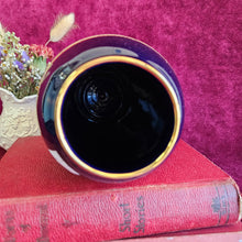 Load image into Gallery viewer, Imperia Limoges Cobalt Vase Iris Motif w 22K Gold 028