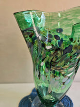 Load image into Gallery viewer, Green Glass Handkerchief Vase #42505