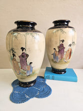 Load image into Gallery viewer, Hard to Find Pair of Antique Satsuma Vases 42506