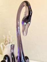 Load image into Gallery viewer, Amethyst Glass Swan Dish #019
