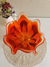Load image into Gallery viewer, Amberina Handkerchief Footed Vase w/ Cadmium #42505