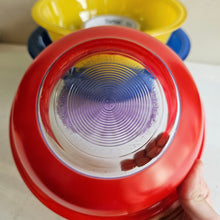 Load image into Gallery viewer, 1980’s Primary Colors Clear Bottom Mixing Bowl Set 42505