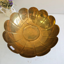 Load image into Gallery viewer, Scalloped Brass Pedastal Decorative Bowl #42508
